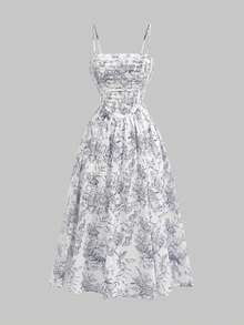 Lucid Solid Ruched Cami Dress, Pastel Dresses For Women - White - View 1