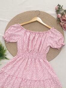 olinka modas -Style Dress With Lining, Women's Fashion. - flor perqueno rosa - View 2