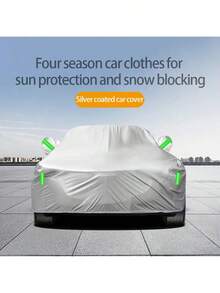 Multi-Size Thickened Oxford Cloth Car Cover, Full Coverage Design, Dust-Proof, Sun-Proof, Rain & Snow-Proof, All-Season Universal Car Cover, Suitable For Outdoor Parking, UV-Resistant And Heat-Insulating - Black - View 9