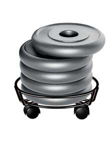 1pc Metal Rolling Plant Stand, 3-Wheel Tray Holder, Effortless Movement, Indoor/Outdoor Garden Planter Rack (Pots And Flowers Not Included) - Black - View 8