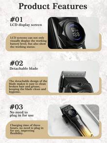 CRASTS Professional Electric Hair Clipper, Rechargeable Hair Trimmer For Hair Salon And Barbershop, Long Battery Life Hair Clipper - View 9