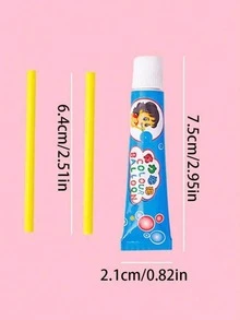 彩色泡泡膠套組，吸管吹泡泡玩具，戶外遊戲節日派對創意禮物，重溫童年回憶，隨機顏色 - 彩色 - 查看 6
