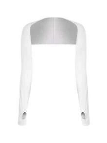 1pc Spring/Summer Outdoor Sun Protection Short Cardigan Ice Sleeve Comfortable Versatile Shawl Yoga Sports Lightweight Wrap - White - View 1