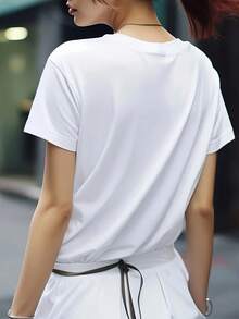 Camiseta casual de mujer para el Día de San Valentín - [Blanco] - Ver 2