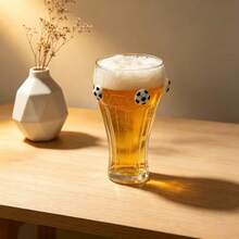1 pieza/5 piezas Taza de cerveza Pilsner con elemento de fútbol 3D de 450ml/580ml, Taza de cerveza transparente con tema de fútbol, Taza con textura hexagonal de fútbol, Adecuada para noche de juegos deportivos, Taza de cóctel de cerveza para fanáticos de la Copa del Mundo, Café helado - Multicolor - Ver 14