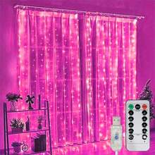 1 Set Lampu Tirai Peri Kamar Tidur, Lampu Hias Natal, Bertenaga USB dengan 8 Mode, Lampu Berkedip yang Dipasang di Dinding, dengan Kontrol Jarak Jauh, untuk Dekorasi Natal Latar Belakang Pesta Pernikahan Dalam Ruangan - Tali Lampu Tirai USB - View 26