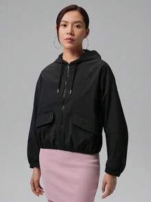 Chaqueta con cremallera completa para mujer Jordan Flight con protección solar UPF 40+ IF1178-010 - Negro - Ver 1