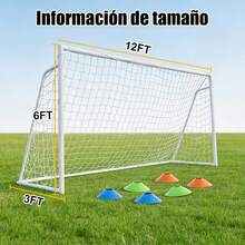 12*6 Foot Backyard Soccer Goals, 2 Inch Diameter Powder Coated Galvanized Steel With Training Target Net, For Kids And Adults - Black - View 2