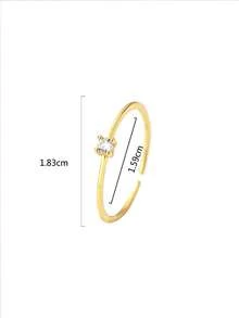 1pc S925 Sterling Silver Delicate Luxury Single Zirconia Open Thin Ring, Women's Minimalist Personalized Korean Style Fashion Elegant Stackable Niche Ring, Suitable For Daily Commute Wear, Versatile Ins Style Accessory - Diamond - View 6