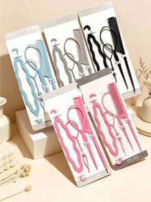 1/2/3/4set Juego de Herramientas Multifuncionales para Hacer Moños para Niñas, Soporte Invisible para Moño, Palillo de Pelo Elegante - Multicolor - Ver 11
