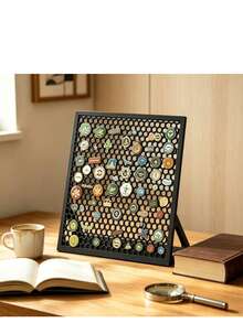 1pc Badge & Jewelry Display Stand, Earring Storage Rack, Desktop Brooch Organizer Board, Enamel Brooch Collection Display Rack - Multicolor - View 2