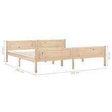 vidaXL Solid Wood Bed, Double Bed, Bed Frame, Wooden Bed, Bed Base, Slatted Frame, Bedroom Bed, Bedroom Furniture, Pine, Brown, 200x200cm - Brown - View 3