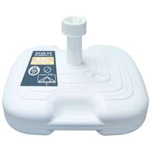 Ecommerc3 Base Sombrilla Terraza Exterior , Cuadrada Blanca, Rellenable con Agua o Arena, Soporte Sombrilla Ø18-50 mm, Jardín, Piscina, Playa, Tamaños (45x26x13 cm y 38x26x15 cm) - Blanco - Ver 3