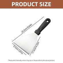 1/2Pcs Stainless Steel Griddle Spatula With Heat Resistant Non-Slip Handle, Wide Angled Blade BBQ Turner For Steak, Burger & Flat Top Grilling - - - View 3