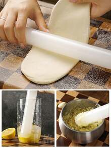 1pc/8pcs/10pcs Plastic Rolling Pin With Guide Ring, Wilton Large Soft Candy Rolling Pin, Non-Stick Dough Roller For Home Use, Ideal Soft Candy Roller, Flour Stick, Bread And Dough Kneading Kitchen Tool, Marshmallow Cake Decoration Manual Tool, Sugar Craft Soft Candy Frosting Smoothing Rolling Pin Trimmer Embossing Flower Scissors Shaping Accessory Set, Multi-Functional, Perfect For DIY, Perfect For Cookie Dough, Pie Crust, Sugar Craft, Soft Candy, Marzipan, Cupcakes And Even Craft Clay, Easy For Professionals And Beginners To Use - Multicolor - View 6