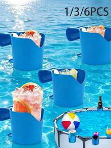 Pool Cup Holder, Plastic Drink Holder, Designed For Swimming Pools, Sturdy Structure, Easy-To-Use Clip-On Spill-Proof Cup Holder; Stylish Summer Standing Pool Drink Holder, Also Works As A Beer Cup Holder, Perfect For Summer Parties; - A - View 10