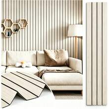 1/8/16pcs Self-Adhesive Sound-Insulating Wood Lattice Wall Stickers, Waterproof PVC Decorative Film, Textured Acoustic Wall Stickers, Multi-Purpose For Living Room Bedroom Walls, Kitchen Cabinets Drawer Liners, Desk Tabletop, Shelves, Floor Renovation - Grille Wood Grain 2 - View 12