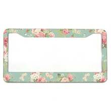 Aluminum Car License Plate Frame, Small Floral Design, Waterproof License Plate Cover, Car Decoration Accessory. - A - View 7