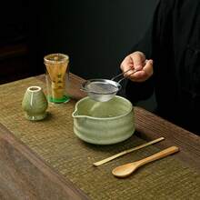 1pc/5pcs Japanese Kiln-Fired Matcha Tea Set, Matcha Tea Set, Complete Matcha Tools, Full Matcha Tool Set, Matcha Whisk Set, Matcha Tools, Matcha, Matcha Tray, Matcha Tools, Cup, Matcha Related Products, Includes Matcha Bowl, Matcha Whisk, Matcha Cup, Matcha Whisk, Matcha Spoon, Tea Bowl Set - Multicolor - View 7