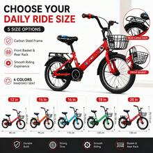 Bicycle With Basket, 4 Colors Randomly Delivered, Suitable For Park/Community/Street Travel 12in-20in - A - View 4