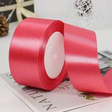1 Roll 4cm Ribbon For Flower Bouquet Rose Decoration, Handmade DIY Braided Rope Gift Red Satin Ribbon (25 Yards/Roll) - Multicolor - View 44