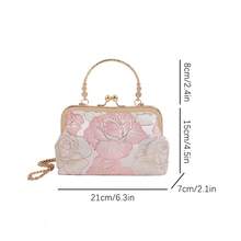 Simple Shoulder Bag Handbag Clutch Cheongsam Bag Crossbody Bag Multi-Purpose Chinese Style Women Bag Valentines - Sky Blue - View 7