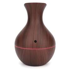 Difusor de Aceites Esenciales, 130ml, Difusor Ultrasónico USB LED, Humidificador de Aceites Esenciales con 7 colores, Humidificador Portátil de Vapor Frío para Hogar y Oficina.Veta de madera oscura - Veta de madera oscura - Ver 9