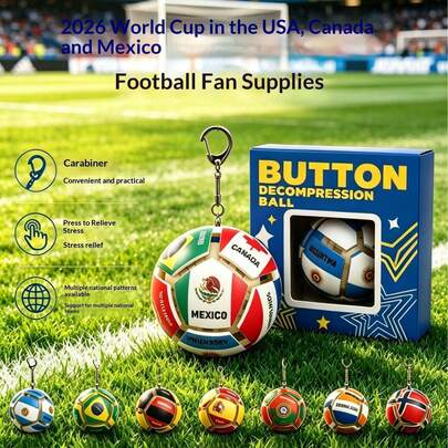 2026 Best-Selling 2026 World Cup Flag Pattern Stress Ball, Portable Clip Keychain, Car Hanging Ornament, Office Stress Reliever, Personal Boxed Sports Fan Gift, Graduation Easter Christmas Birthday Gift Perfect Gift - Birthday Gift - Easter Gift - Perfect Gift - Holiday Gift - Trinkets - Fidget Toys - Trinkets Rave