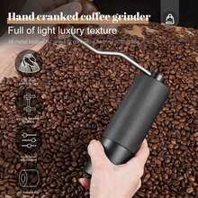 SOKANY Premium Stainless Steel Manual Coffee Grinder With Textured Grid Pattern Handle, Ergonomic Design, Suitable For Home And Office Use, No Power Required, Durable And Easy To Clean, Coffee Bar Accessory - Black - View 6
