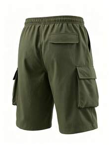 Vancamel Pulse Men's 3/4 Length Pants, Fashionable Techwear Style Casual Pants, Simple Versatile Daily Home Bottoms, Outdoor Exercise Commute Sports Style - Army Green - View 2
