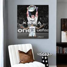 Pintura decorativa de lona enmarcada 2D Plano, Posters e Impressões 2D Plano, 1 Peça Grande Poster de Troféu de Futebol de Vitória - Foto de Ação de Jogador de Futebol Sem Moldura com Troféu, Tela Durável Adequada para Decoração Temática, para Gruta, Lavadouro - Cuadros decorativos con marco - Ver 5