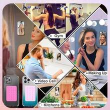 4pcs Silicone Phone Suction Cup Holder, Light Pink + Light Purple, Silicone Phone Stand, Compatible With All Phone Models, Easy To Install, Battery-Free, 4pcs/Pack, Gift For Friends/Ideal Holiday Gift, Halloween Gift, Christmas Gift - Multicolor - View 7