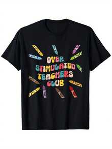 % Algodón, Corte Holgado, Unisex, con Humor Específico para Maestros, Tallas S-(S para Pequeña), Ropa Casual para Educadores, para el Hogar y Regalos - Diseño de Miembro del Club Groovy - Negro - Ver 1