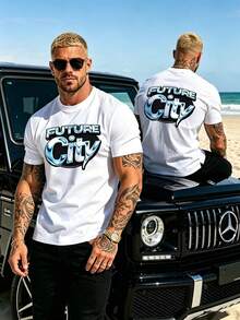 Outdoor Daily Wear Men T-Shirt Fashion Simple Round Neck Top - White - View 12