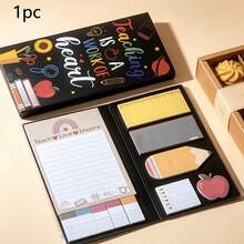 1pc Black Teacher Appreciation Sticky Note Folio Set, 330 Sheets Of 11 Different Shaped Combination Sticky Note Pads,Suitable For Back To School Classroom Supplies Thank You Gift For Preschool Elementary Teachers Coworkers Office Desk Accessories - one-size - View 11