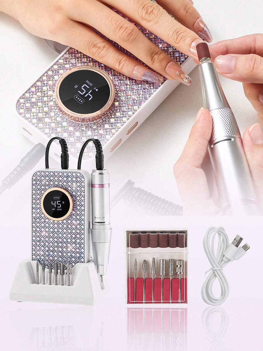 coscelia Mesin Bor Kuku Elektrik Portabel, Alat Pengikir Kuku Profesional untuk Menghilangkan Kutikula dan Mengikir Kuku, Alat Manikur dan Pedikur untuk Pemula, Penggunaan di Rumah & Salon Kuku