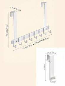 Crochets de porte robustes - Porte-manteau mural en aluminium spatial sans perçage; Idéal pour le rangement derrière les portes dans les salles de bain, les chambres et les placards; Crochets organisateurs sans clous pour les manteaux, les chapeaux, les serviettes, les parapluies et les sacs. - Blanc - Voir 11