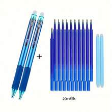 0.5mm Crystal Blue Erasable Gel Pen For Elementary Students, Retractable, Easy Friction Heat Erasable Magic Eraser Pen, 6/12/24pcs, Back To School - Sets - View 10