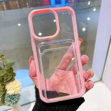 3D 2合1卡夾 TPU 手機殼 軟殼 可拆卸卡槽、零錢袋、防摔、防汗、防指紋、耐磨、不褪色，適用於 iPhone 18 Pro Max/18 Pro/18/17 Pro Max/17 Air/17 Pro/17/16/15/14/13/12/11/11 Pro Max/Xs Max/X/XS - 粉色 - 查看 2