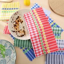 Premium Absorbent Kitchen Towel 5pcs Set - Tea Towels, Ultra Soft And Quick Dry, Made Of Wide Striped Fabric, Suitable For Dining Table, Countertop And Restaurant Coffee Table, Can Be Used As Kitchen Cleaning Cloth, Multiple Colors - 5-piece Set (mixed Colors) - View 3