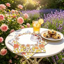 100/60/20 Pcs 13 * 13 Inch Vintage Wildflower Printed Disposable Napkins, Orange Red Style, Decorative Cocktail Napkins For Spring Parties, Birthdays, Weddings, Tea Parties, Bridal Parties, Brunch, And Holiday Table Decorations - View 10