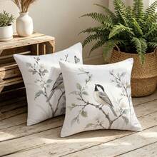 MEMNUN 2pcs Housses de coussin imprimées de fleurs de pêcher et d'oiseaux à l'encre fraîche [Insert de coussin non inclus], 40*40cm/45*45cm/50*50cm, [Impression unilatérale] Housses de coussin à fleurs de poirier et papillon à l'aquarelle Décoration de chambre, Décoration de maison, Décoration de chambre à coucher, Accessoires de décoration de chambre pour canapé, lit, salon, chambre à coucher, voiture, bureau, décoration d'hôtel Housses de coussin de jet toutes saisons convenant parfaitement Cadeau parfait pour la famille et les amis - Multicolore - Voir 6
