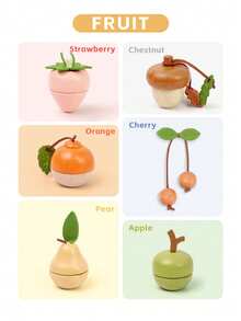 1 Set Mainan Potong Buah Kayu Solid, Set Potong Buah dan Sayuran Simulasi Magnetik, Set Dapur Mainan Bermain Peran Bayi, Mainan Edukasi Kognitif Dini untuk Balita - MultiWarna - View 7