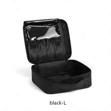 1pc Travel Makeup Bag, Portable Cosmetic Storage Box With Handle And Zipper, Waterproof PU Large Capacity Portable Makeup Bag, Portable Pouch - View 5