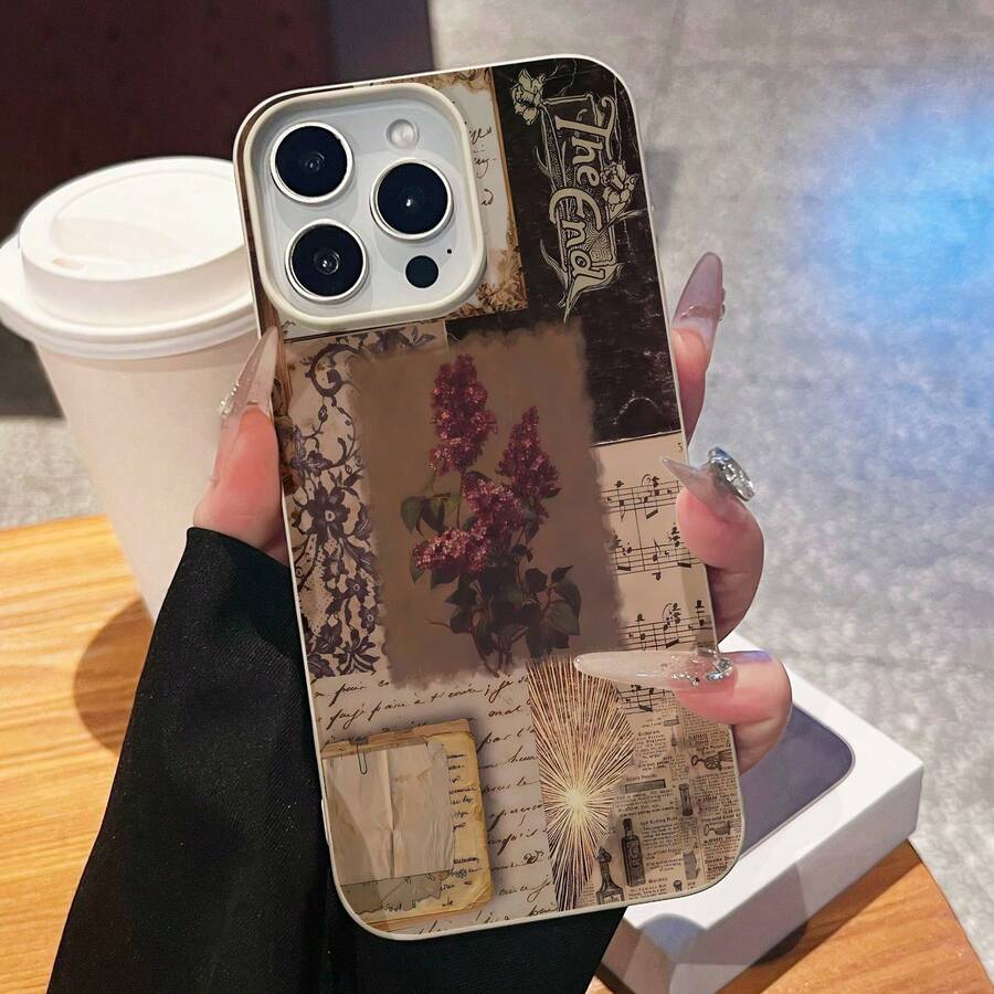Funda para móvil con diseño de collage, compatible con la funda para iPhone de Apple. Fabricada en TPU, ofrece protección contra golpes y caídas. - Blanco antiguo - Ver 1