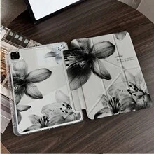 1件黑白復古百合花聖經經文印花透明防震三折保護殼，附筆槽，適用於iPad 10代 10.9吋 2022 智慧保護殼/Air 13(M3 2025)/Air 11(M3 2025)/Air 11(M3 2025)/11(A16 2025)/適用於Galaxy Tab S10+/S9/A9，適用於小米 5/5PR/6/6PRO/7/7PRO - 彩色 - 查看 8