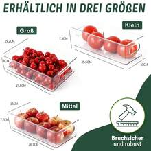 Aufbewahrungsbox Kühlschrank Organizer Set Stapelbar - 9er Set (3 Größe) Korbeinsatz Küchen Organizer mit Griff Küchenorganizer-Set Vorratsdose für Speisekammer, Gefrierschrank, Schrank, Schublade, Büro, Badezimmer Obst Gemüse bleibt Frischhaltedose, Nicht geeignet für Spülmaschine Make-up organizer Food container Obst Gemüse bleibt Frischhaltedose - Übersicht 2