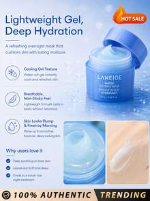 Laneige [Mini] Water Sleeping Mask 15ml / A Korean overnight mask to deeply hydrate and recharge your skin’s glow overnight. The lightweight, refreshing gel formula gently cools & seals in deep hydration that's light formula gently cools & seals in deep hydration that's light on the . - Water Sleep Mask 15ml*3/45ml - 查看 5