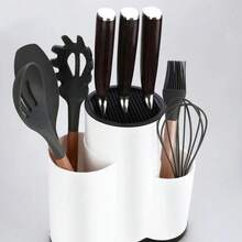 Soporte Universal para Cuchillos con Estante de Almacenamiento de Utensilios - Material de Polietileno, Puede Sostener 12 Cuchillos, Diseño Redondo, Duradero y Fácil de Limpiar, Adecuado para Todo Tipo de Cuchillos de Cocina - A - Ver 5