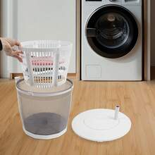 2-In-1 Manual Mini Portable Washing Machine, Compact Washing Machine, Manual Spin Dryer, Clothes And Vegetable Washing Machine - Grey - View 4